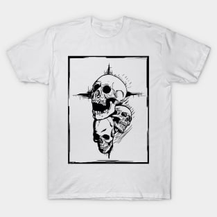 Skull Cross on White T-Shirt